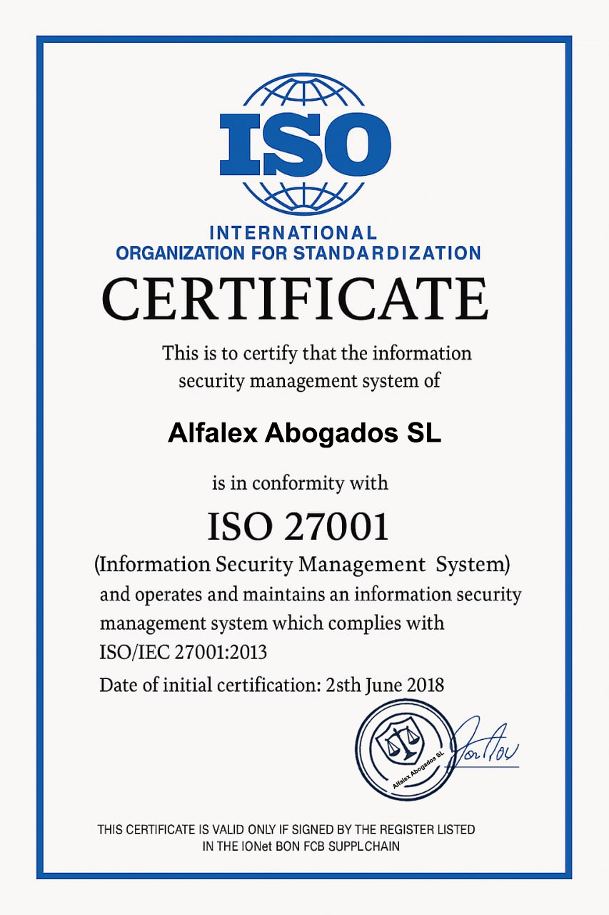 Certificado ISO/IEC 27001